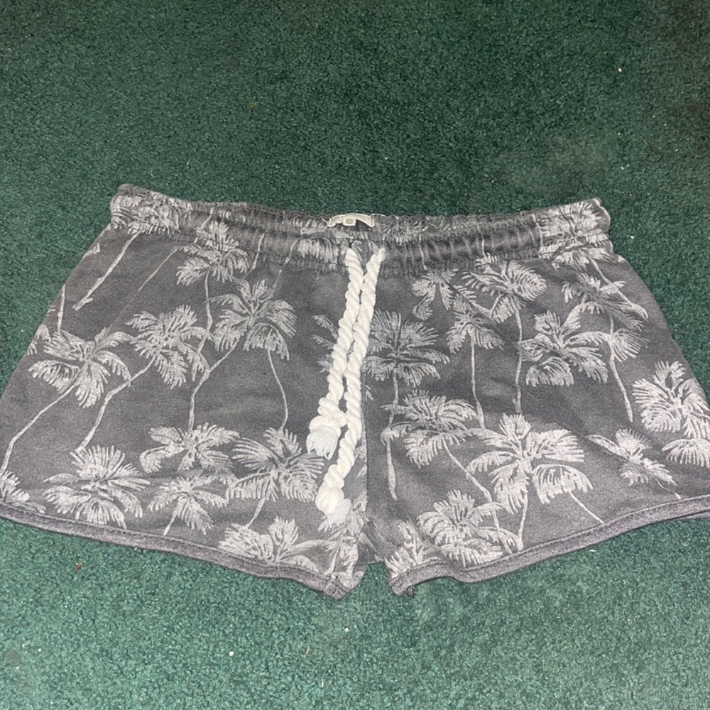 Womens Grey Palm Tree Shorts